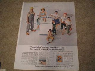 1962 Tide Laundry Soap Maytag Washer Ad Boilers Mums Eggs 2nd Base 