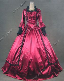   Antoinette Satin Victorian Dress Wedding Ball Gown Reenactment 147 L