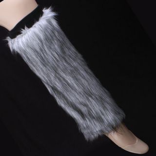 Womens Cool Stylish Cuff Fluffy Soft Furry Faux Fur Leg Warmers Boot 
