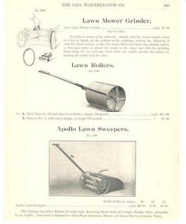 1902 Apollo Lawn Sweeper Mower Grind Antique Catalog Ad