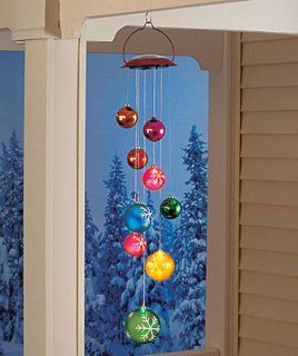 Dazzling  Solar Lighted Holiday Ornament Hanging Mobile Christmas 