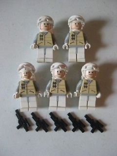 LEGO Star Wars Lot of 5 Hoth Rebel Soldier Trooper Army minifigs 7666 