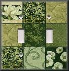 Light Switch Plate Cover   Contemporary   Floral Mosaic Panels   Green
