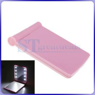 Pocket 8 LED Light Lamp Makeup Cosmetic Compact Mirror Lady Girl 