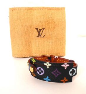   VUITTON Monogram Multicolor Porte Addressds Leather Bracelet Bangle
