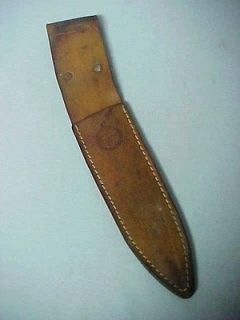 Old OLSEN KNIFE Leather Sheath Howard City Mich OK BRAND Antique 