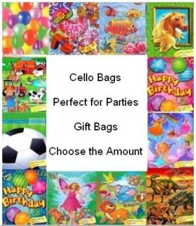 BIRTHDAY PARTY BAGS   LOOT TREAT GIFT CANDY BAGS   CELLO BAG   JOB LOT 