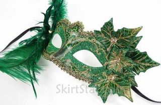   MASK masquerade fairy costume GREEN poison ivy faerie ethereal leaves