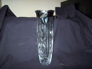 LENOX CRYSTAL BUD VASE WITH SILVER TRIM 8 TALL TRANQUIL GARDEN NEW IN 