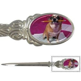 Geek Dog Smart Puppy Animal Letter Opener Silver Pewter Alloy