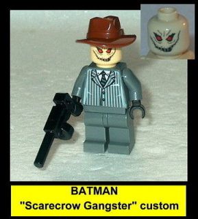 BATMAN Lego Scarecrow Gray Suit Gangster w/tommy gun (dh) 7785 #8C