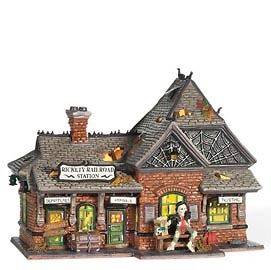 Dept 56 Halloween Rickety Railroad Station With Lights & Sounds 800000