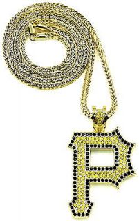 Iced Out New Letter P Pendant Wiz Khalifa Necklace Chain Hip Hop Style 