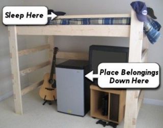 Loft Bed Bunk System Storage Twin Queen King Easy Woodworking Plans