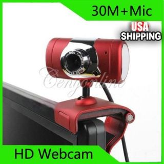 USB 30M Video Webcam Web Cam Camera With Microphone Mic for PC Laptop 