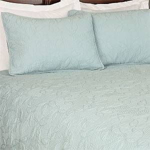 Liz Claiborne Stitched Leaf Standard Pillow Sham Blue