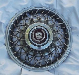   Wheel Cover Cadillac 14 Metal Automobile Hub Cap about 1980 Good Cond