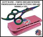 Left Hand 3 Ring Hair Cutting Shears Scissor 1T3LH