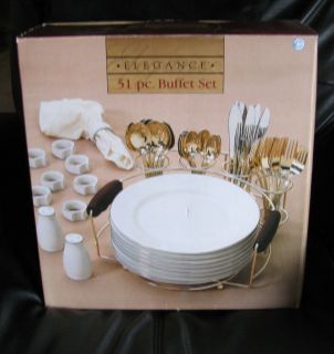 Alco Industries Elegance 51 PC Buffet Set with Plates Spoons Forks 