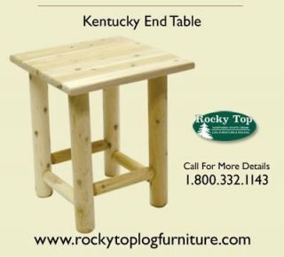 End Table,Cedar Rustic Log Living/Sun Room Furniture