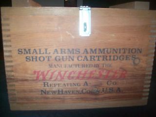 Winchester wood Small Arms Ammuntion Box lockable Shot Gun cartridges