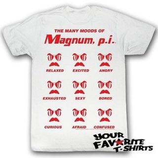 Magnum P.I Many Moods Of Officially Licensed Adult Shirt S 2XL