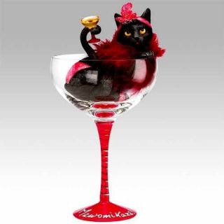   MEOWMIKAZE Black CAT Classy Cat Glass by H2Z Collectible Glass NIB