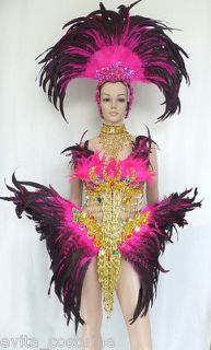   Samba Parade Drag Carnival Rio Dancer Parrot Headdress Costume XS XL