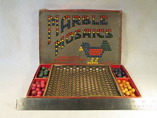 Antique Clay Marble Mosaics Game 1922 135 clay marbles
