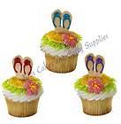   CUPCAKE PICKS #2 Cake Toppers Decorations Favors 24 Beach Party Luau