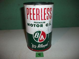 Vintage Antique B/A Peerless Motor Oil One Quart Can British American 