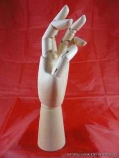 ARTICULATED CARVED WOODEN LEFT HAND ARTIST MANNEQUIN HAND FINGERS