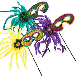   Gras Centerpiece Decoration Decorating Masquerade Party Masks Feather