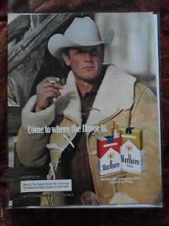 1984 Print Ad Marlboro Man Cigarettes Western Cowboy with White Hat