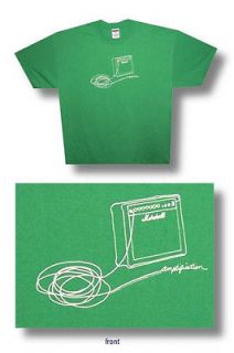 New Marshall Amps Amp Sketch Logo Kelly Green Large T shirt