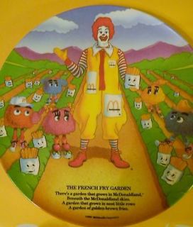 McDonalds plate COLLECTIBLE Ronald McDonald 1989 The French Fry Garden 