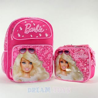 Mattel Barbie Pink Jewels 16 Large Backpack and Lunch Bag Set 