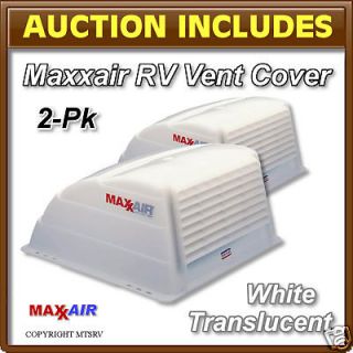 MAXXAIR Vent Cover   New WHITE TRANS 2 PACK   Maxx Max Air RV Trailer 