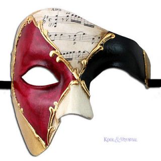 Phantom of the Opera VENETIAN Masquerade Mask RUBY HARLEQUIN * Made 