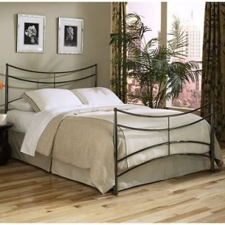 Full Sized Metal Bed Double With Headboard, Footboard & Frame Steel 