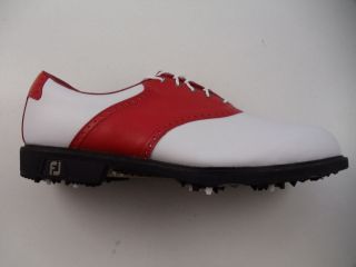   Icon Golf Shoes Traditional 52010 White Red Saddle 14 XXW XX Wide