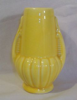 Vintage 1939 Brush McCoy Pottery Yellow Cabinet Vase PRICE REDUCTION 