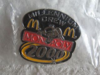 NEW McDonalds Hat Collar Pin Millennium Crew Monopoly