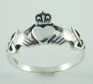   Silver Celtic Claddagh Locket Necklace Pendant Irish ring heart 925 r