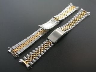 JUBILEE WATCH BAND MENS FOR ROLEX GOLD/SS 20MM TWO TONE