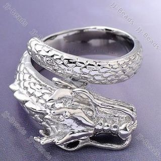   11/12 Mens Dragon Head Stainless Steel Punk Finger Cocktail Ring 1pc