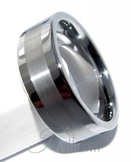 Men Tungsten Carbide Wedding Band Ring w/ Brushed Finish, 8mm   Size 