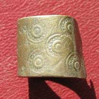 Metal Detector Find Ancient decorated artifact, great pendant or bead 