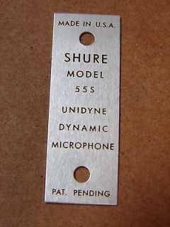 Vintage Shure 55s microphone cover plate  like brand new (NOS) LAST 