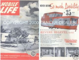 1956 Mobile Home RV Trailer Catalog Spartan Shasta American Caravan
